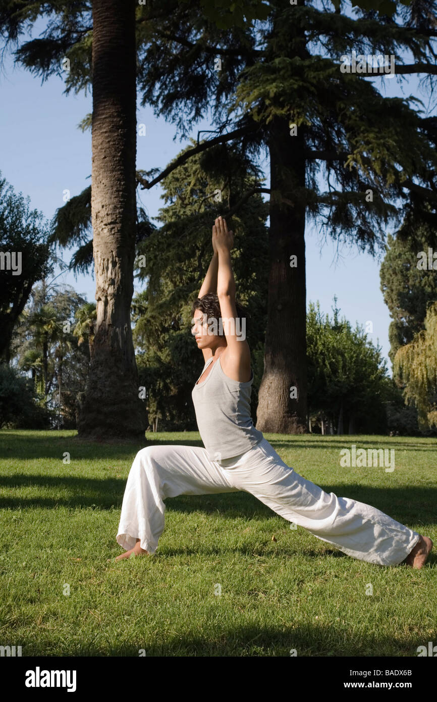 Woman in Doing Yoga in Park, Rome, Italy Stock Photo Alamy