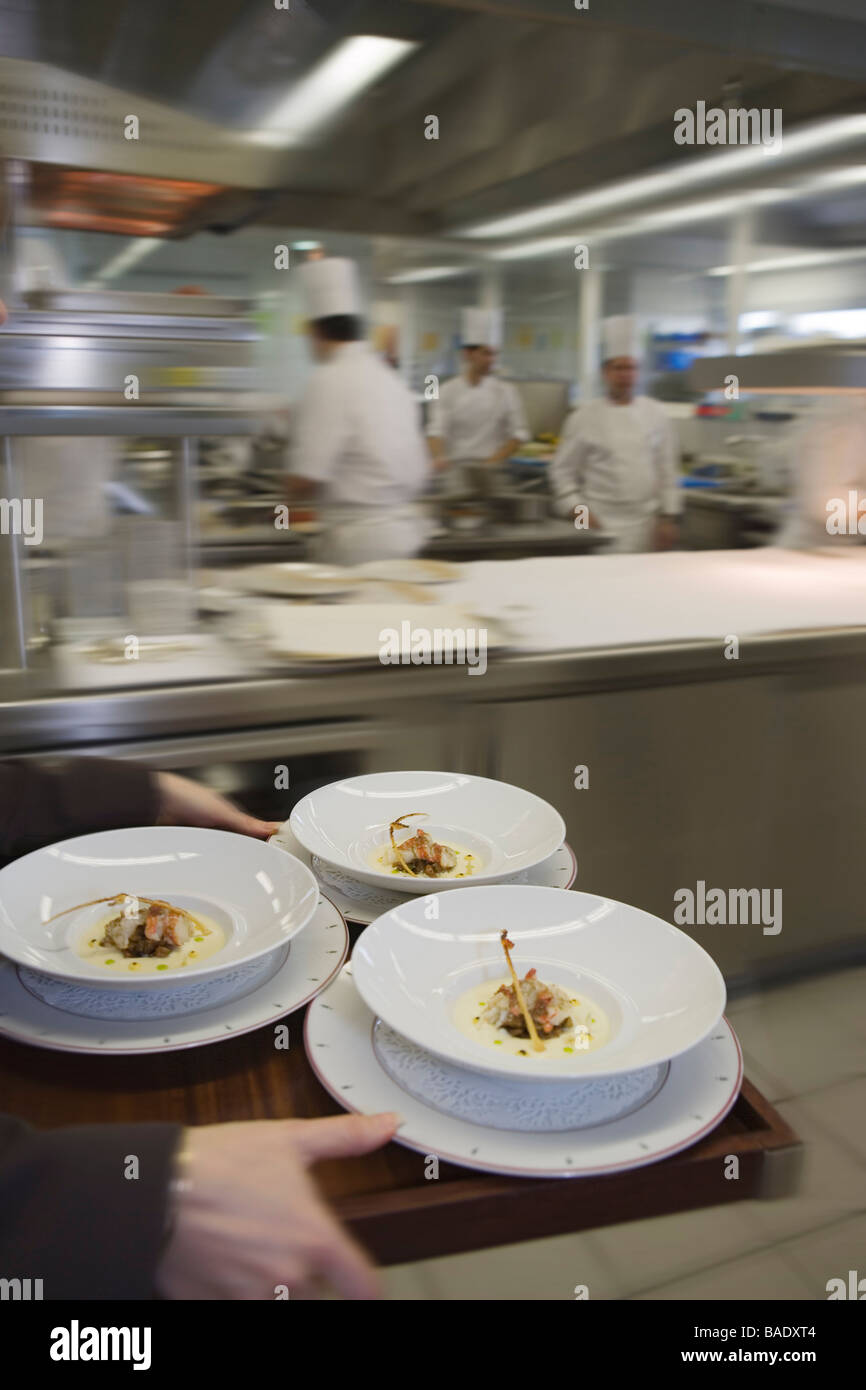 France, Haute Loire, Saint Bonnet le Froid, Regis and Jacques Marcon's three Michelin star restaurant, Restaurant des Cimes, Stock Photo