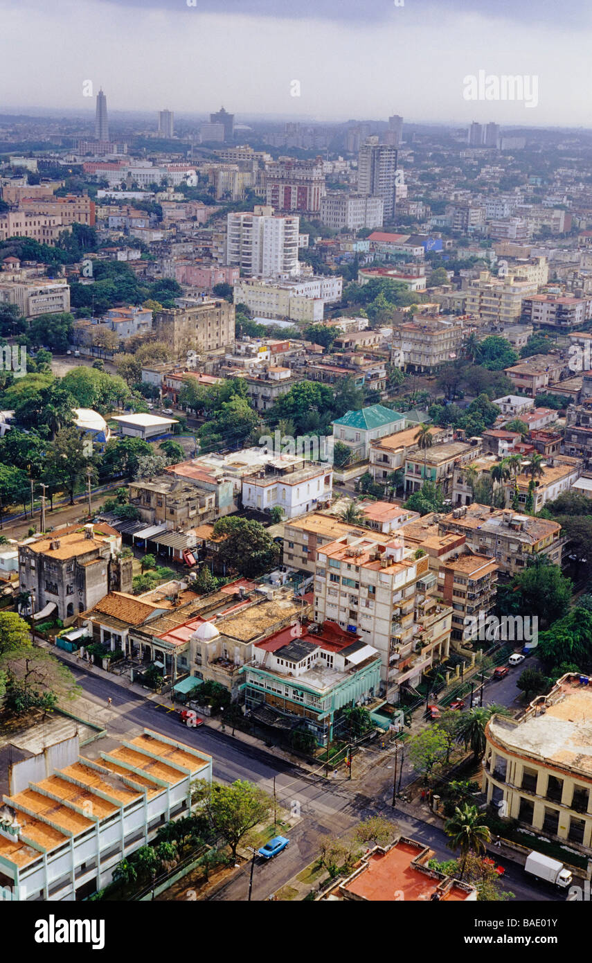 Overview of Vedado District, Havana, Cuba Stock Photo