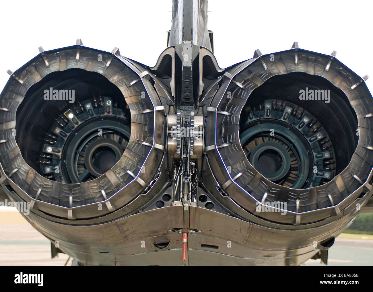 The afterburner exhaust on a F4 Tornado fighter aircraft Stock Photo