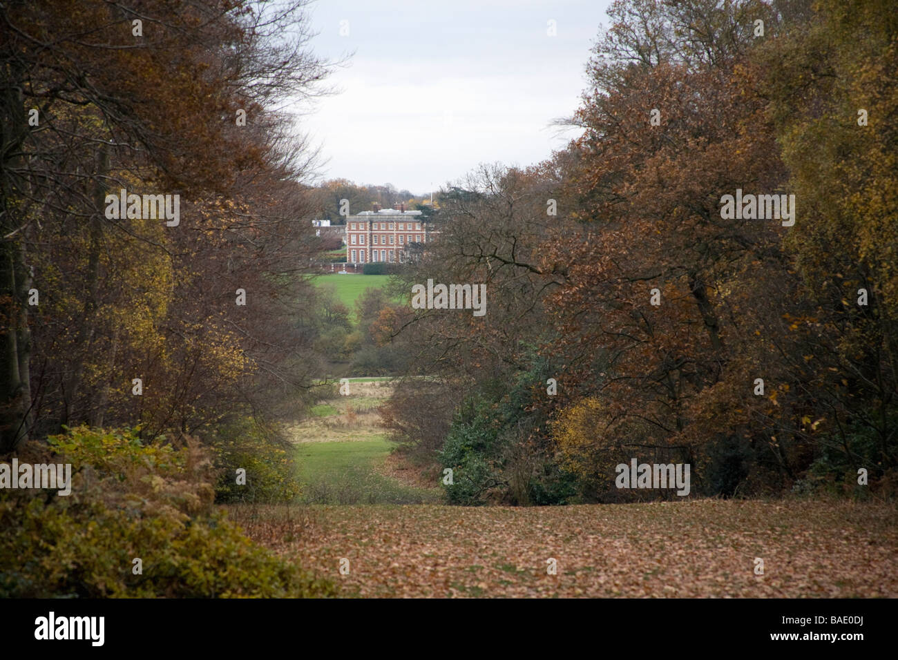 Trent Country Park with the mansion in the distance, Enfield London UK