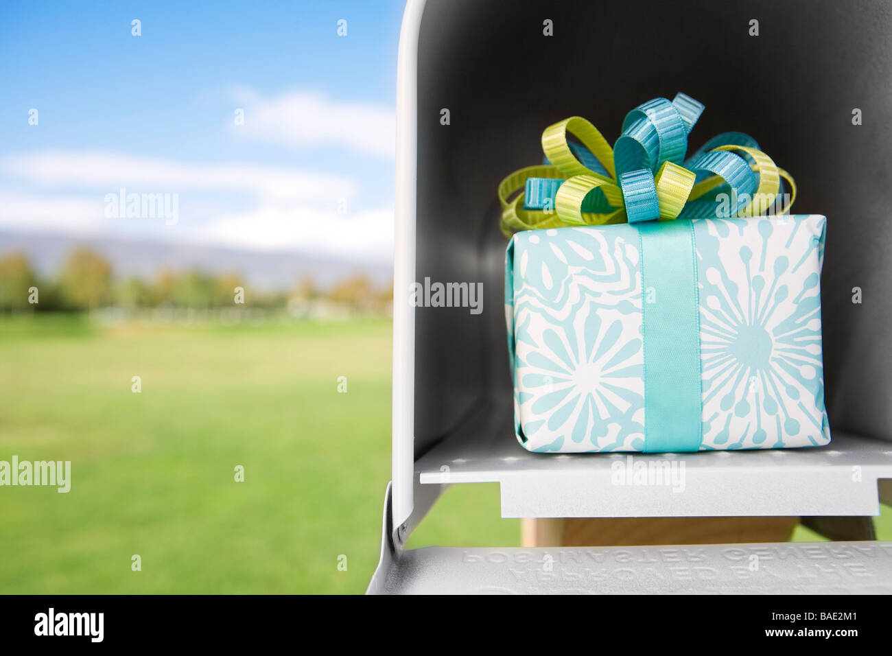 Gift in Mailbox Stock Photo Alamy