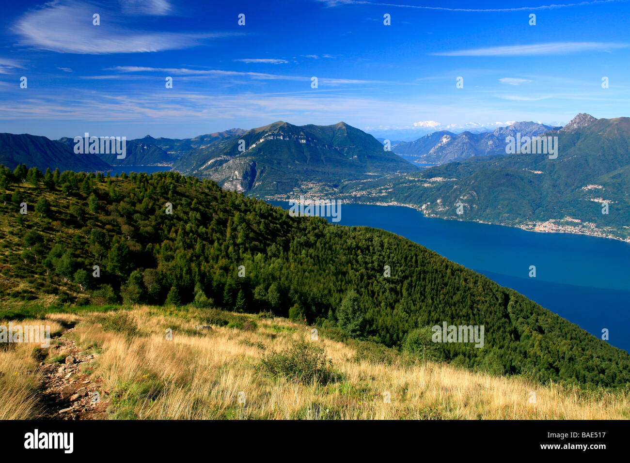 Lake Como from Muggio mount, Valsassina Valley, Lombardy, Italy Stock Photo