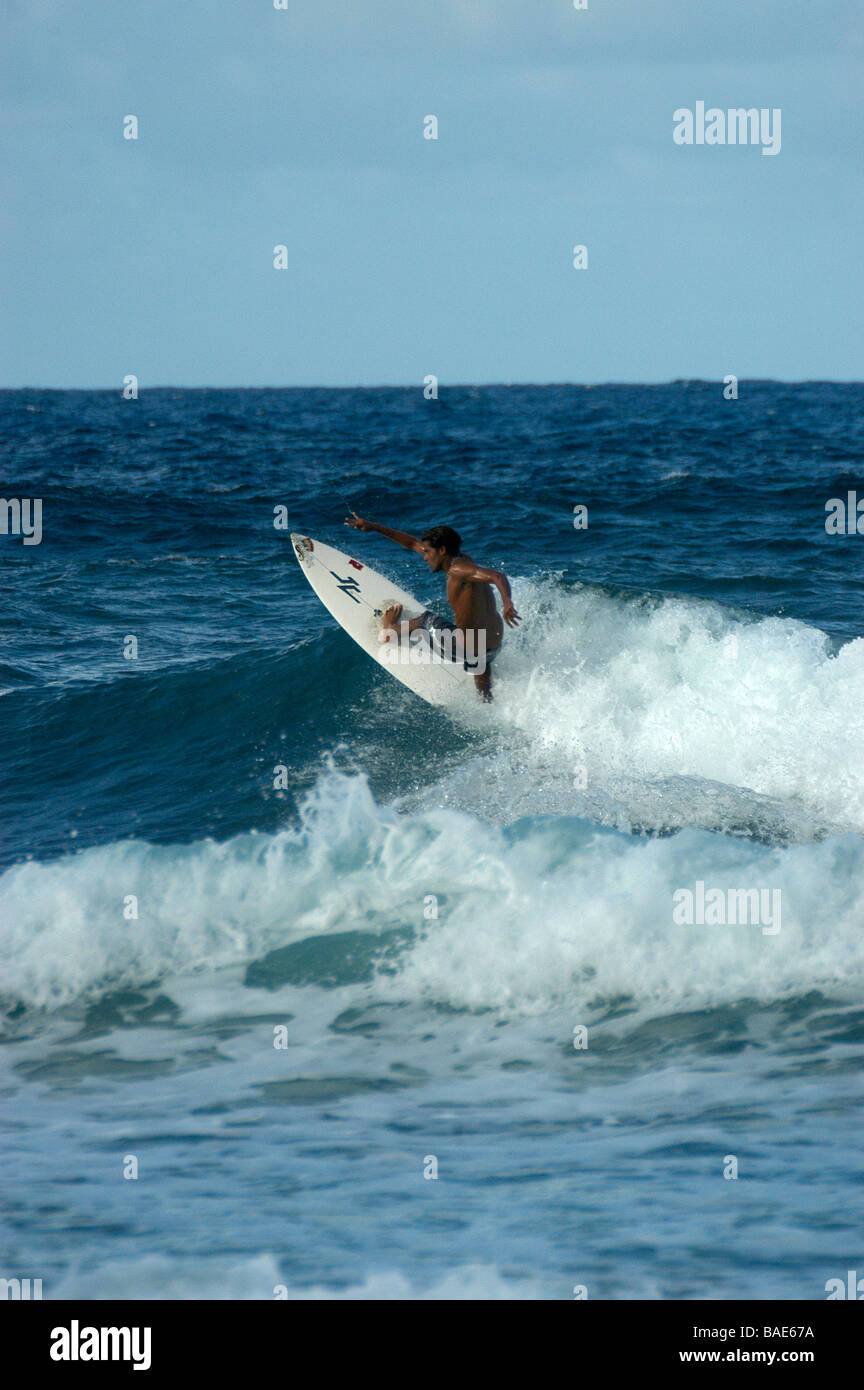A surfer rides a wave Stock Photo - Alamy