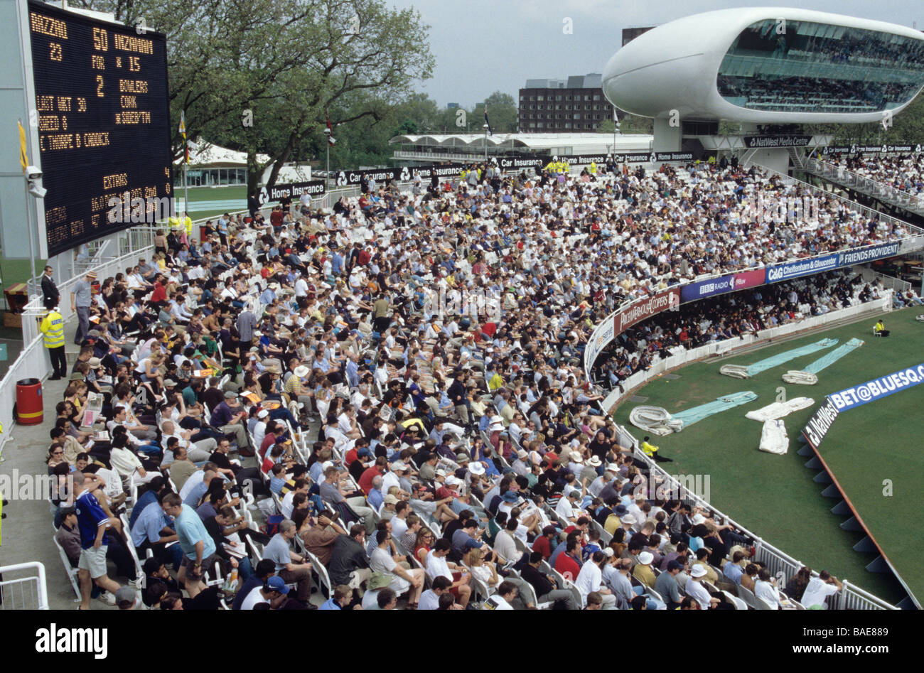 Crowd watching England play Pakistan in a Test Match at Lords Stock Photo