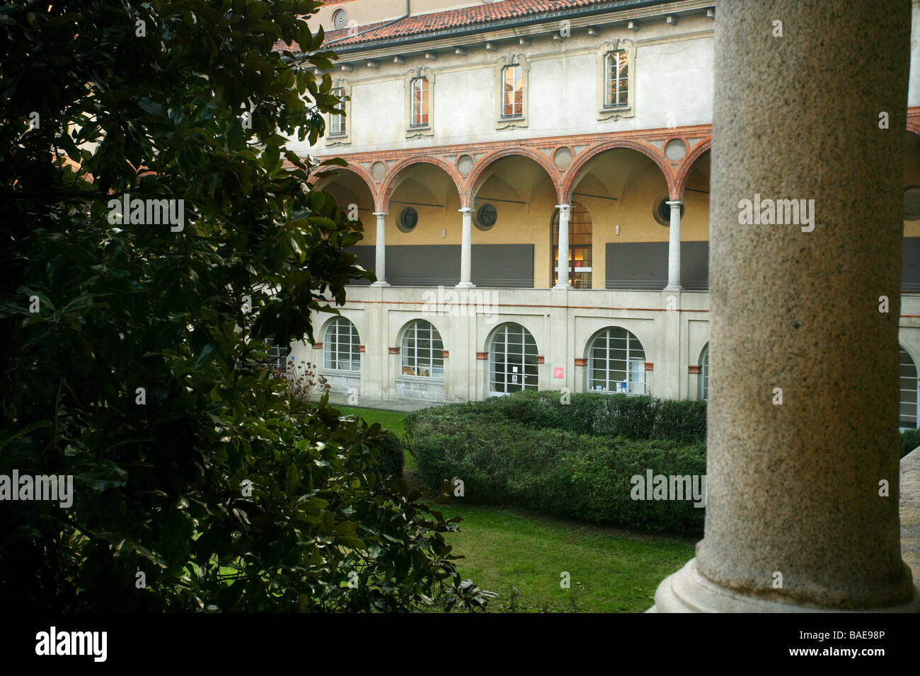 National Science and Technology Museum Leonardo da Vinci, cloistre, Milan, Lombardy, Italy Stock Photo