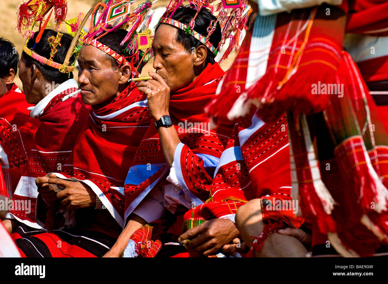 Myanmar (Burma), Sagaing Division, Leshi village, the Naga tribe Tenkula during the New Year Naga Stock Photo