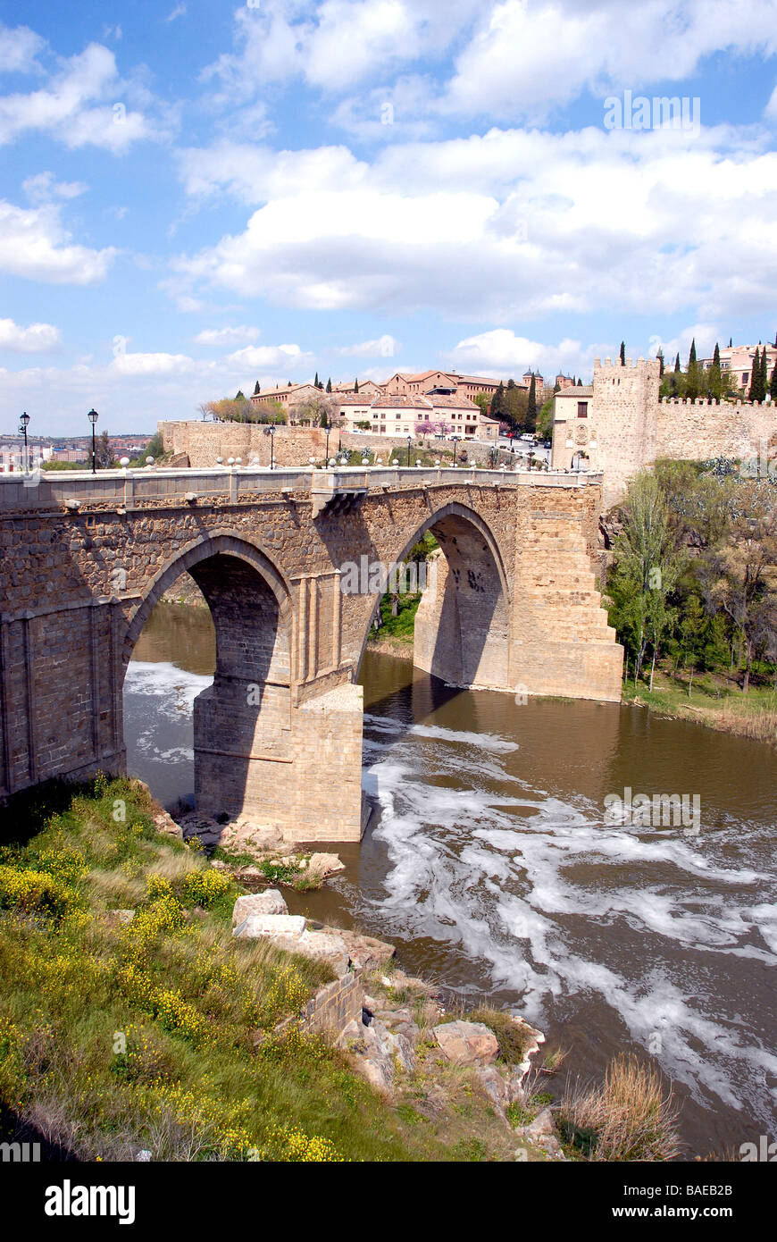 Cityscape, bridge on Tage, Toledo, Castilla and Mancha, Spain Stock Photo