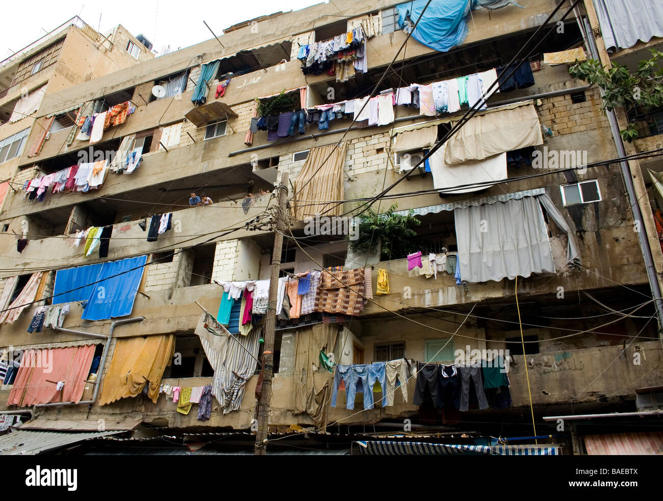 The high end Housing in the Palestinian refugee camp, Shatila. Lebanon