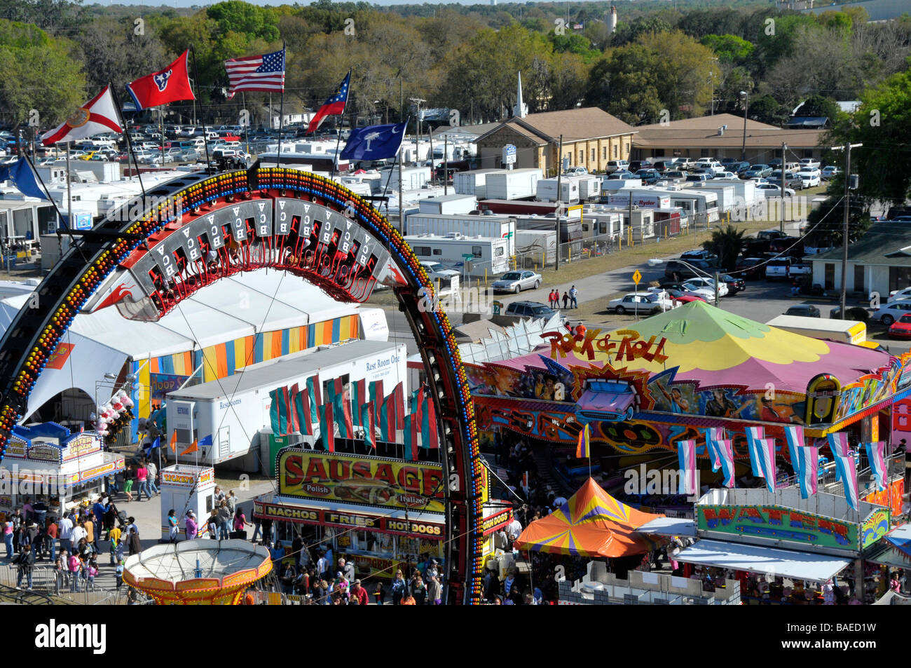Aerial view of Strawberry Festival Plant City Florida Stock Photo Alamy