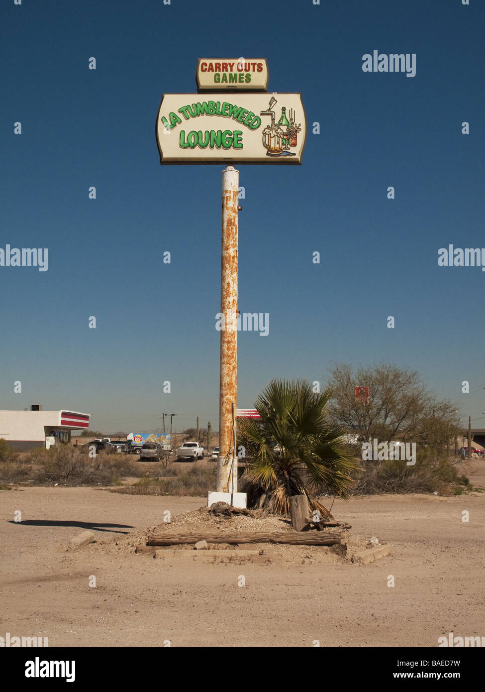 Bar Sign in reststop Tuscon Arizona Stock Photo