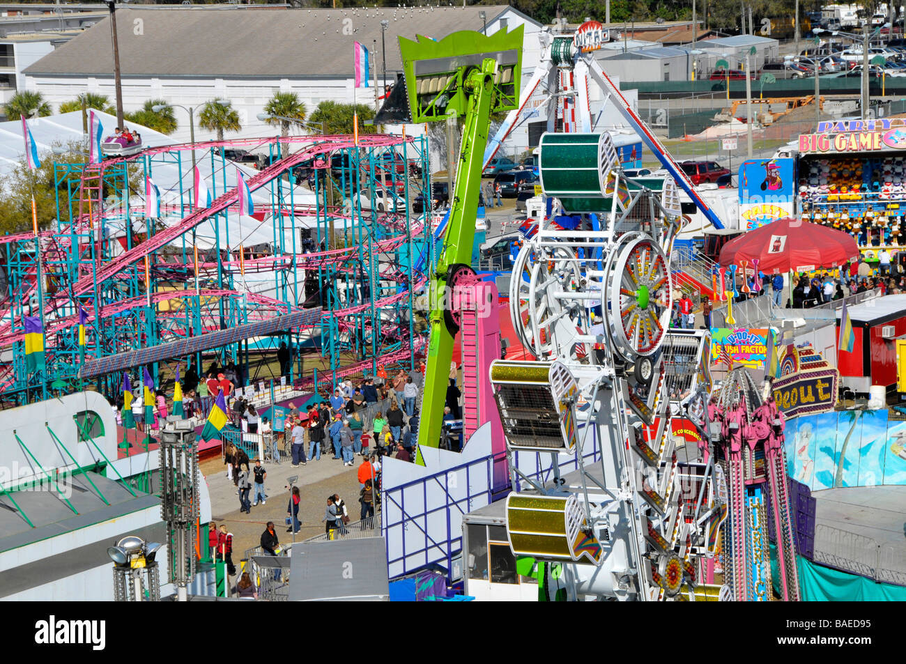 Aerial view of Strawberry Festival Plant City Florida Stock Photo Alamy