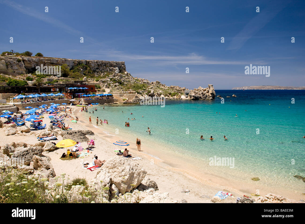 Malta Cirkewwa Paradise Bay Beach Stock Photo Alamy