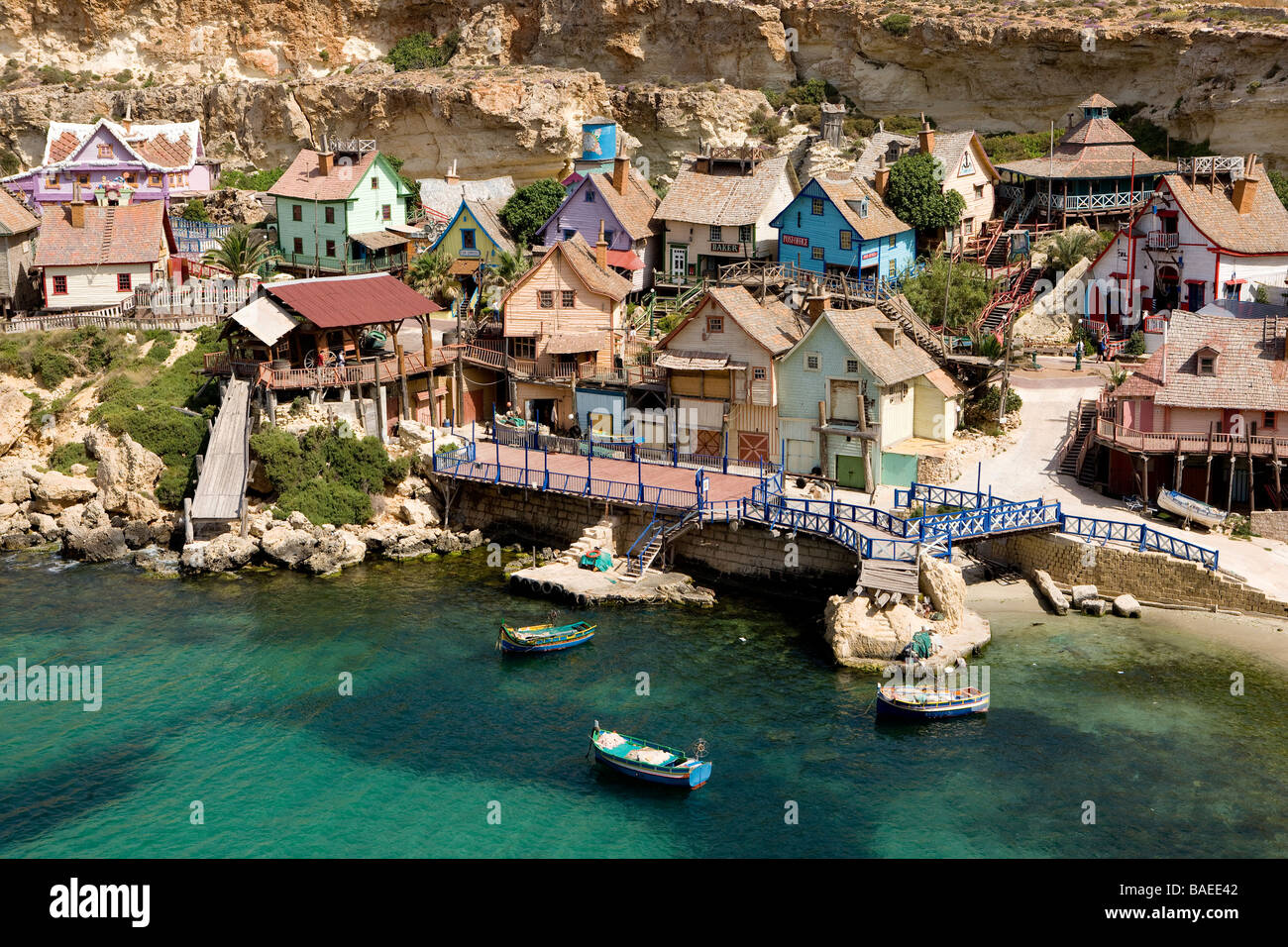 Popeye Set Malta, Anchor Bay, Popeye movie village (setting of the movie Stock ...