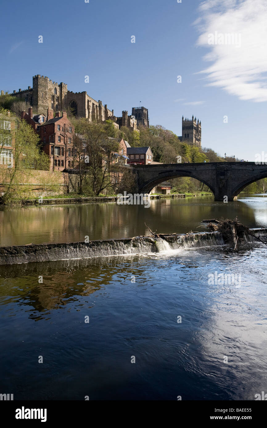 Durham Castle and Cathedral from the river, England, UK Stock Photo