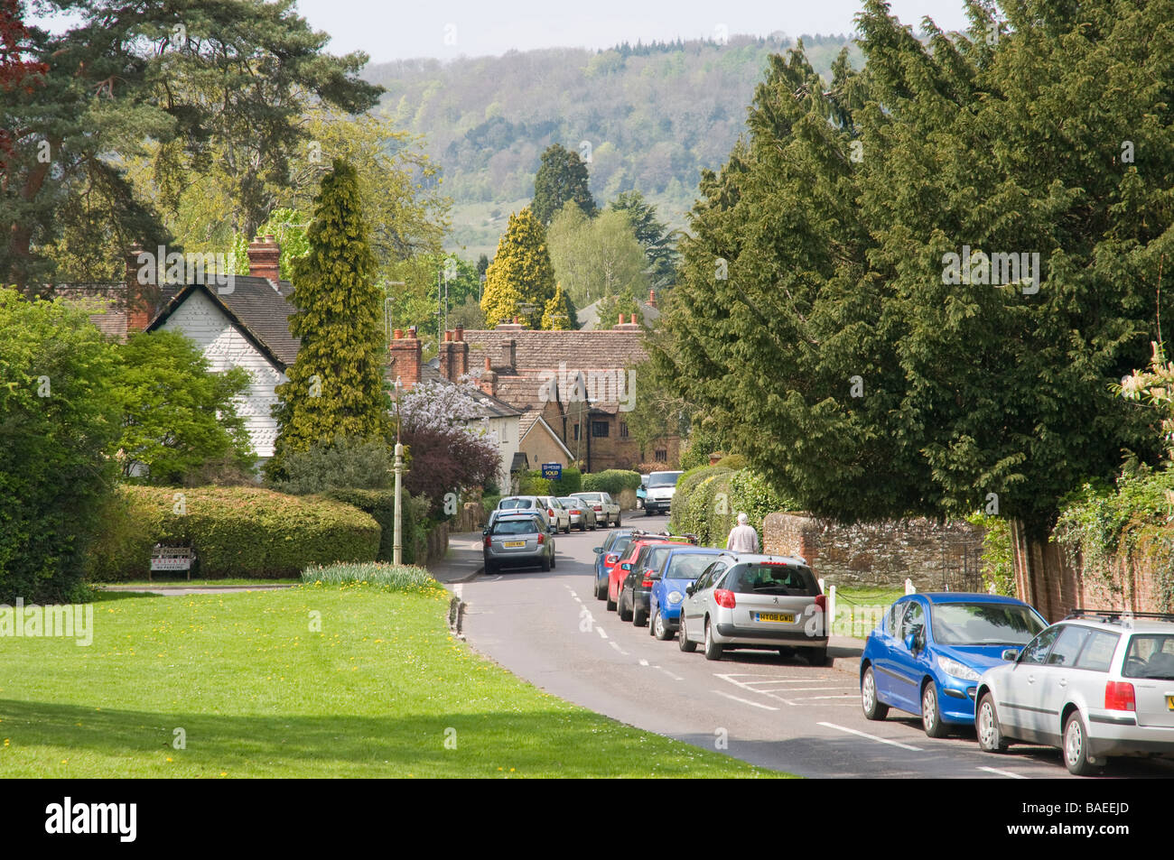 Onstreet parking in Westcott, Surrey, England Stock Photo Alamy