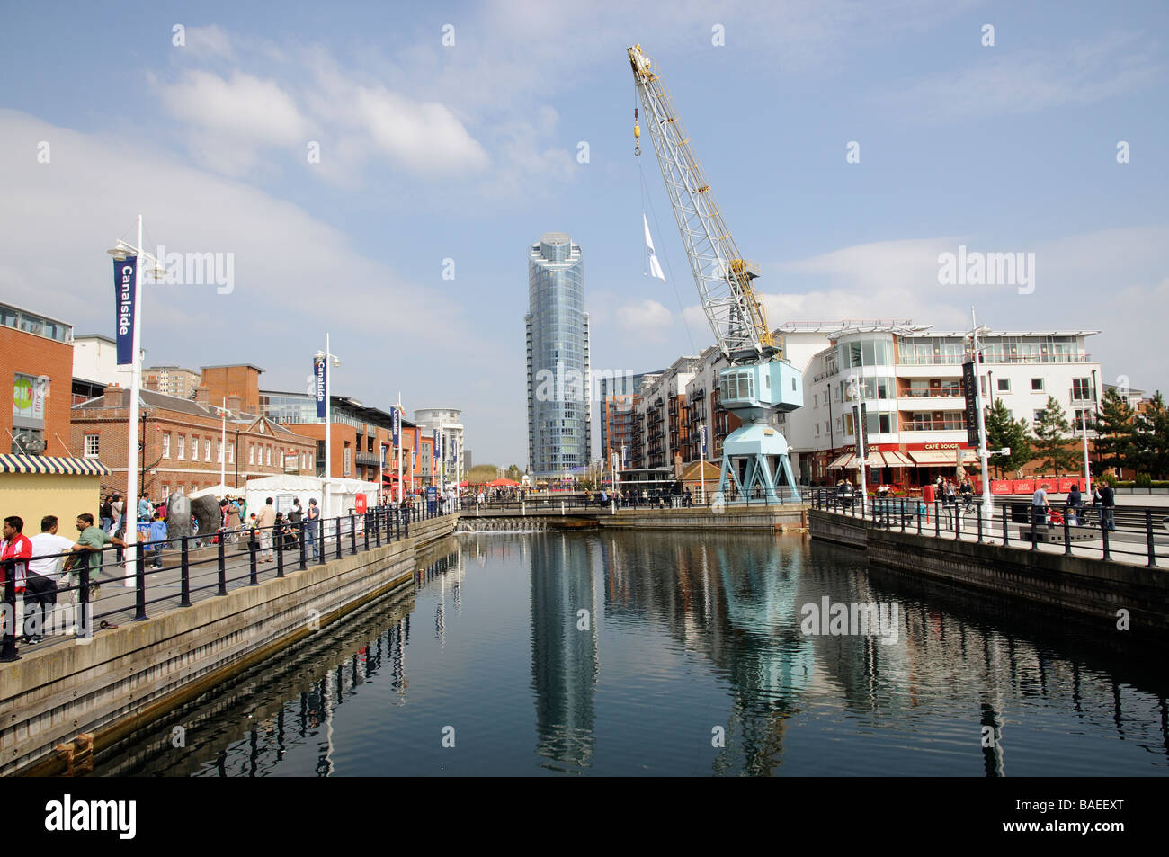 Gunwharf Quays property development of housing and shopping in Portsmouth England UK Stock Photo