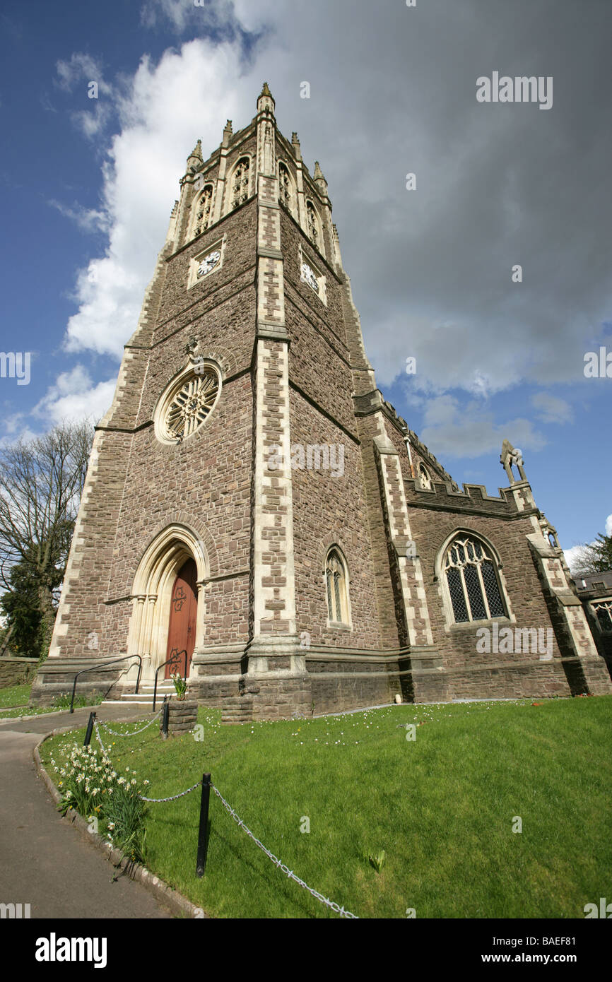 City of Newport, Wales. The late 19th century Victorian Gothic church of St Mark’s. Stock Photo