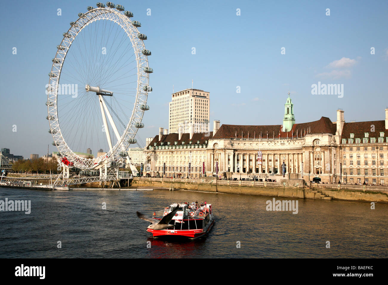 County hall london eye hi-res stock photography and images - Alamy