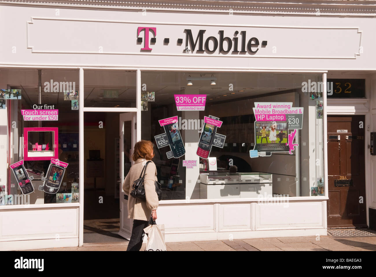 T Mobile phone shop store in York,Yorkshire,Uk selling mobile phones Stock Photo