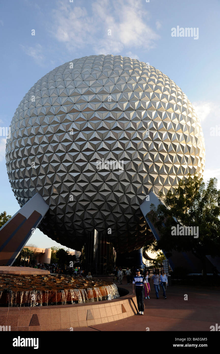 Spaceship Earth at Walt Disney World Epcot Theme Park Center Orlando Florida Central Stock Photo
