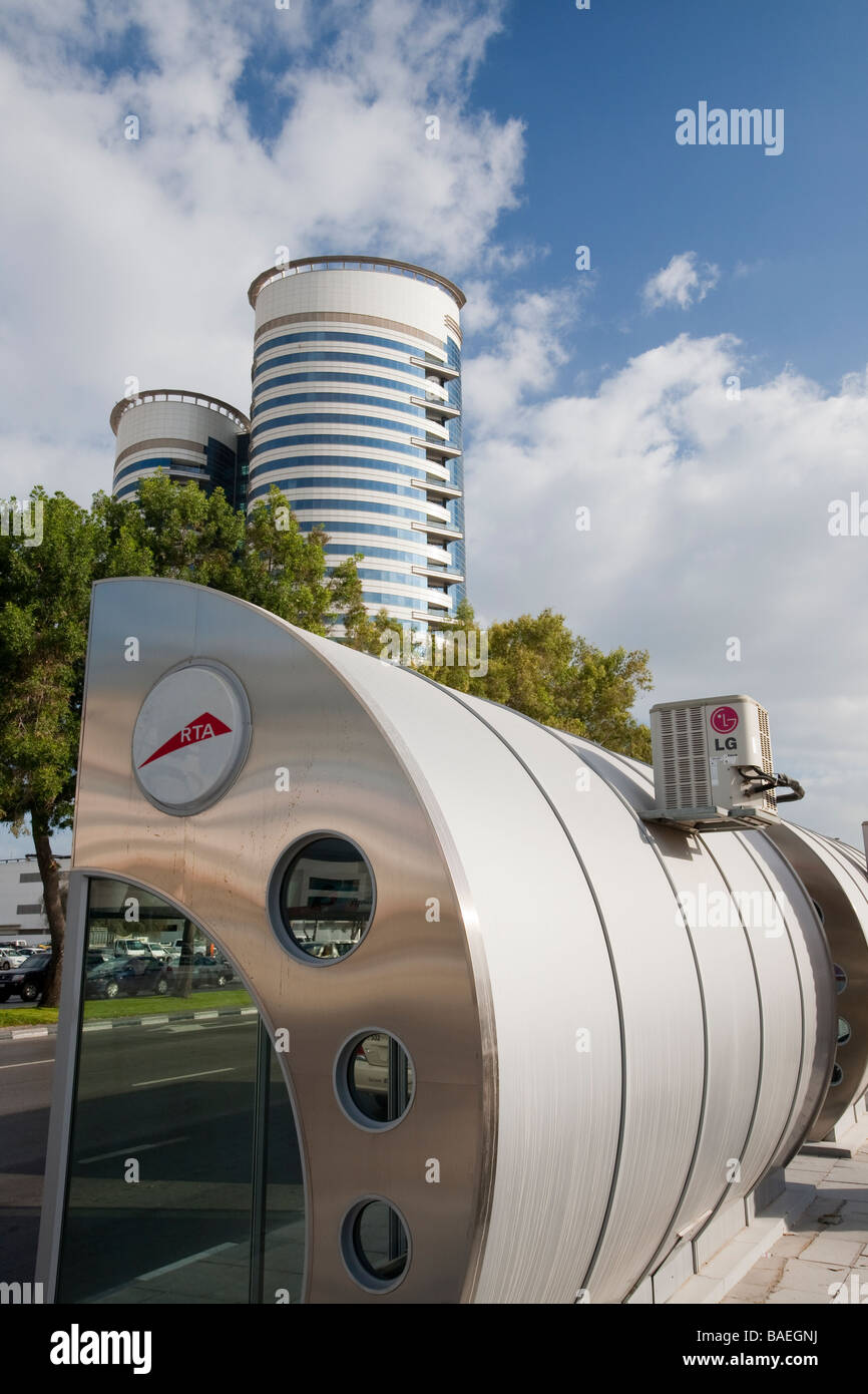 An air conditioned bus stop in Dubai Stock Photo Alamy