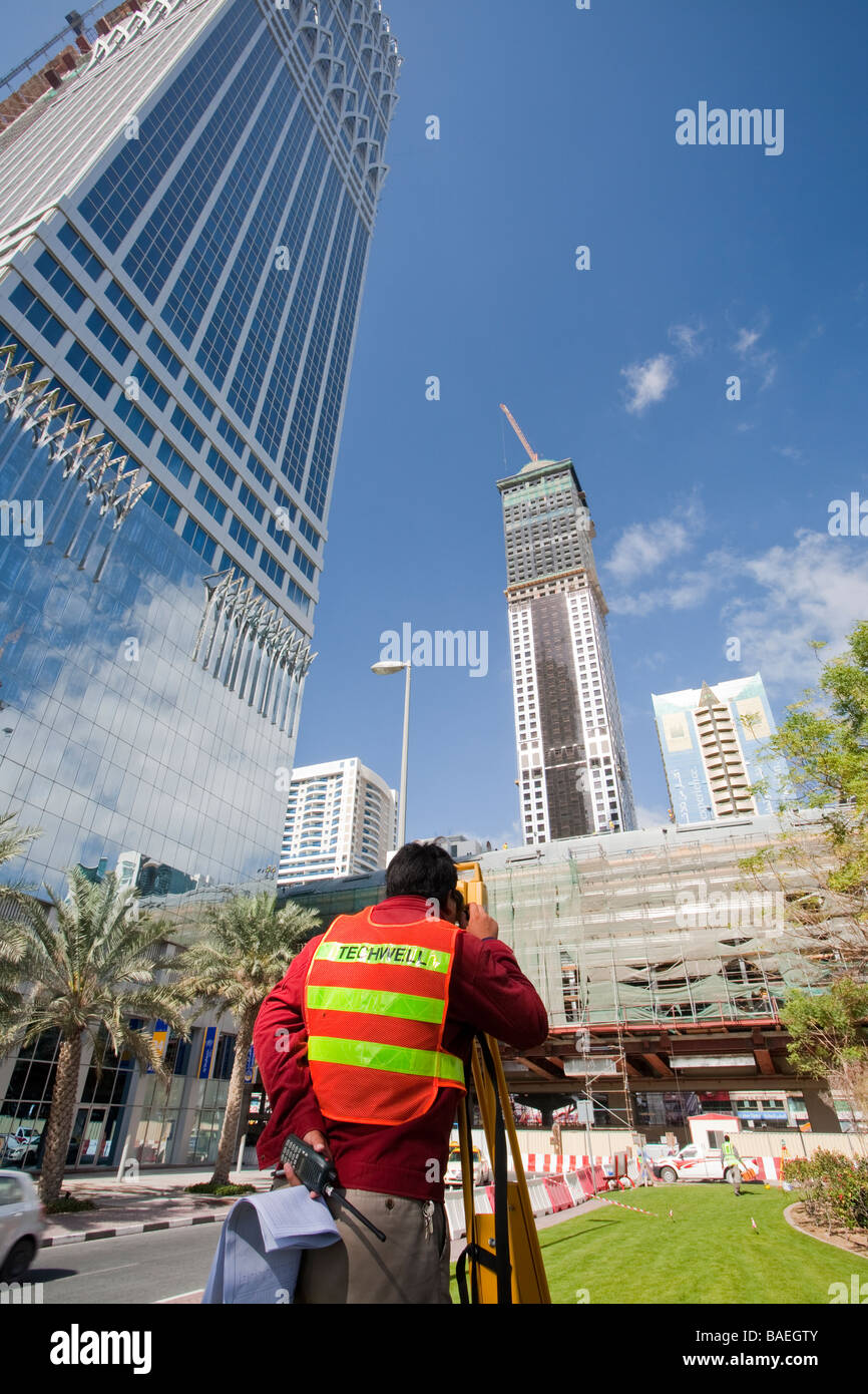 A surveyor working in Dubai Stock Photo Alamy