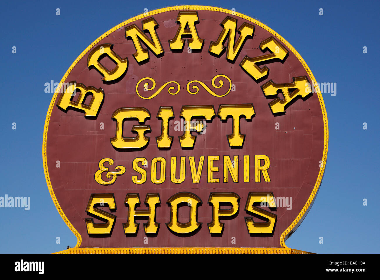outdoor sign of bonanza the worlds largest gift shop las vegas