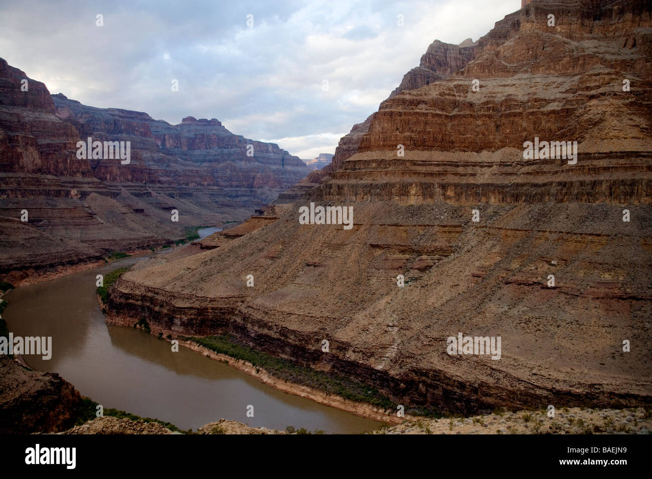 The Colorado River flows through the Grand Canyon in Arizona, USA Stock Photo