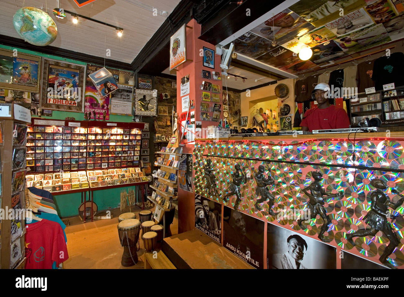 Inside the African Music Store on Long Street Cape Town South Africa Stock Photo