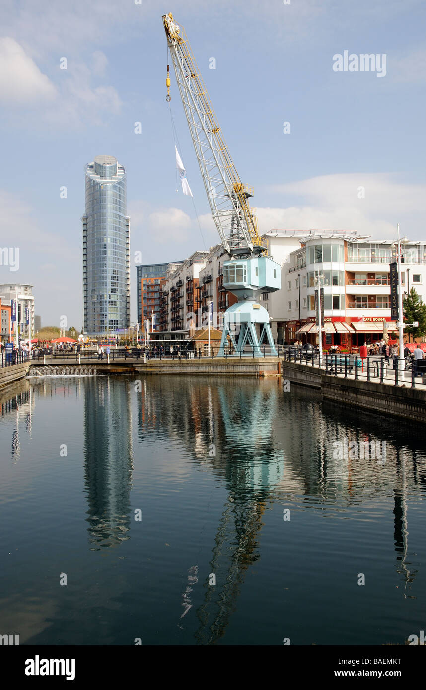 Gunwharf Quays property development of housing and shopping in Portsmouth England UK Stock Photo