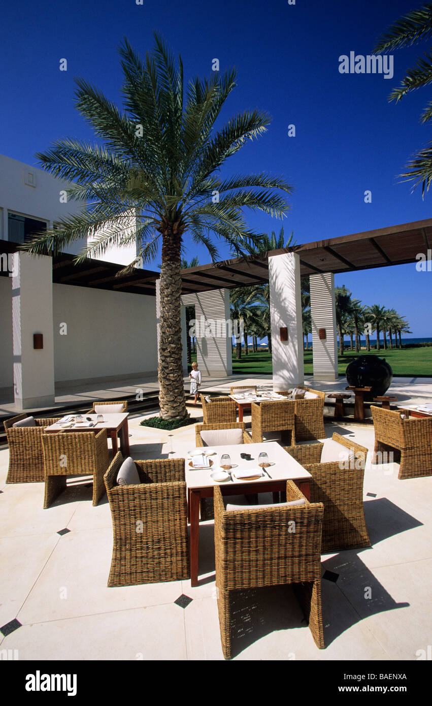 Oman Sultanate, Muscat, Chedi Hotel, outside restaurant Stock Photo