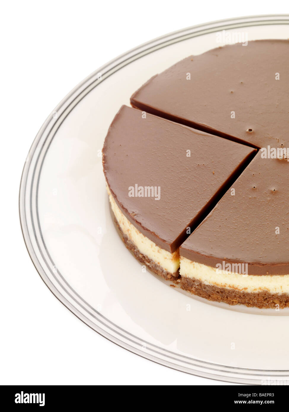 Chocolate and Vanilla Cheesecake Stock Photo Alamy