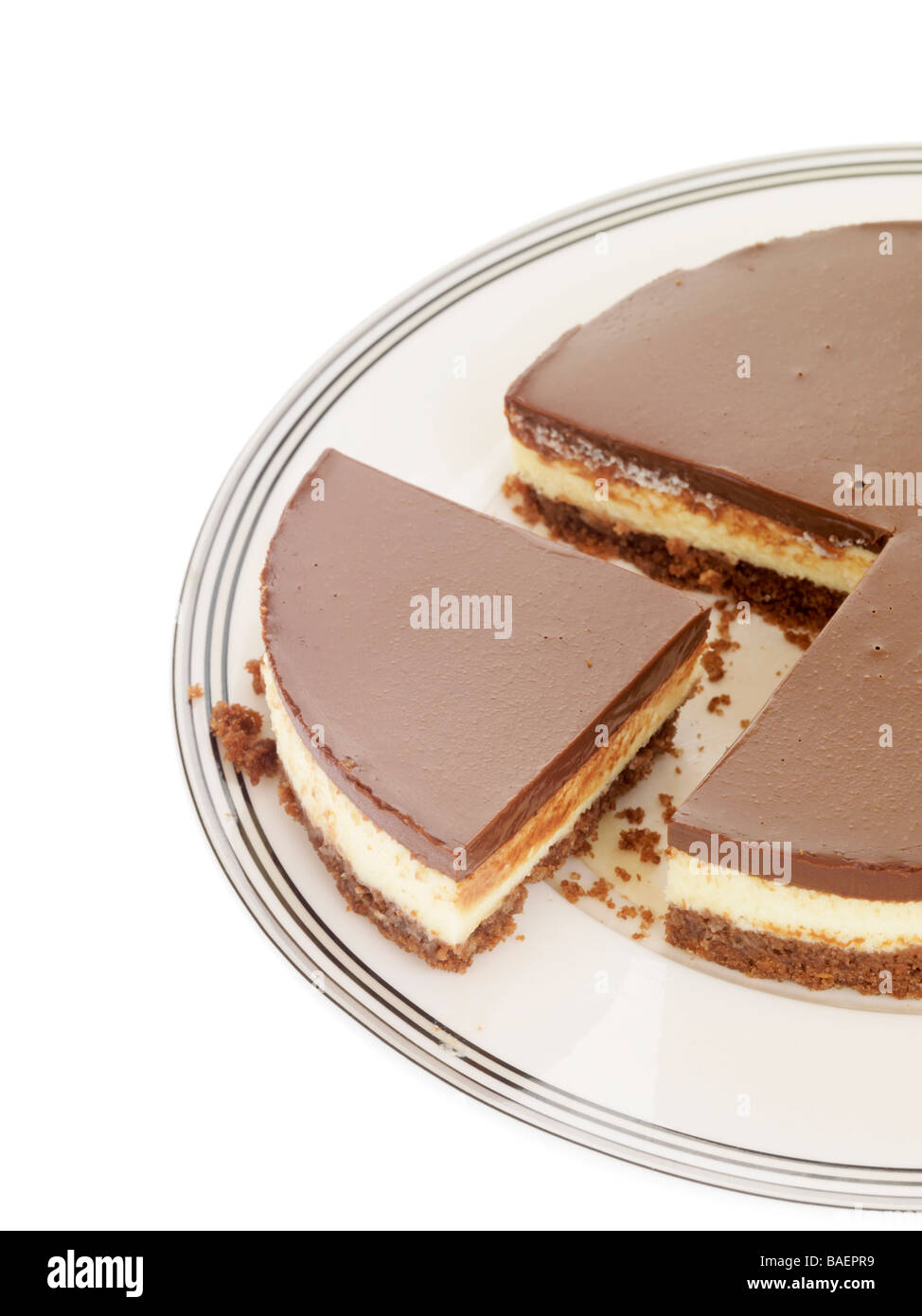 Chocolate and Vanilla Cheesecake Stock Photo Alamy