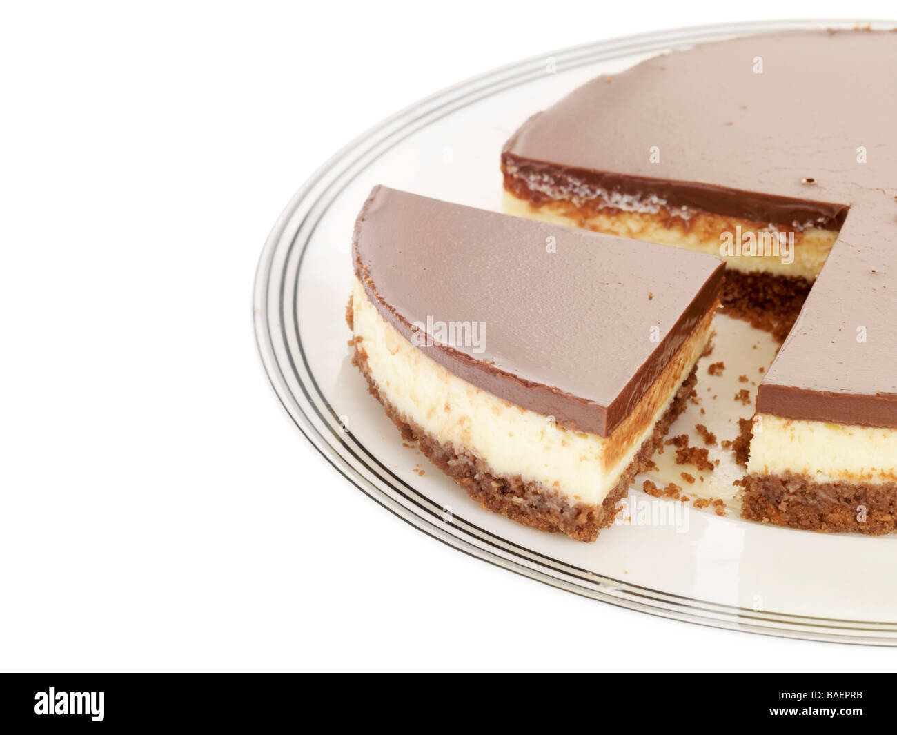 Chocolate and Vanilla Cheesecake Stock Photo Alamy