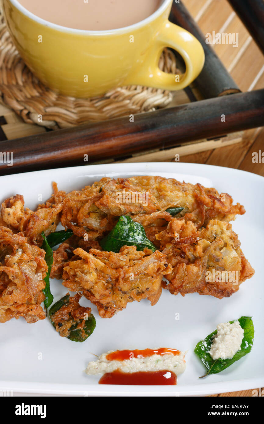 Kanda bhajjia is a onion fritters made of besan Stock Photo Alamy
