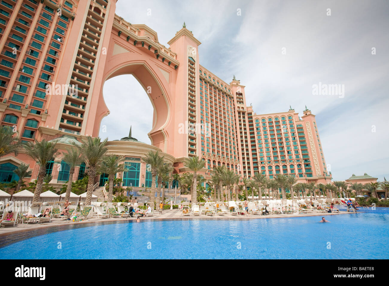 The Atlantis on the Palm a hyper luxury hotel in an area of Dubia that was reclaimed from the sea Stock Photo