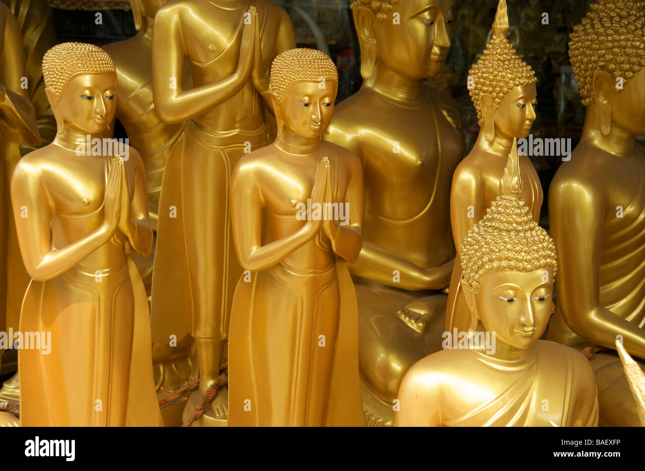 Several Buddha statues in a shop in Bangkok Thailand Stock Photo Alamy