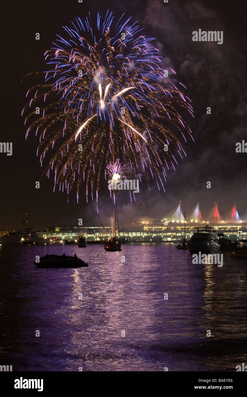 Canada Day Fireworks over Vancouver viewed from Stanley Park