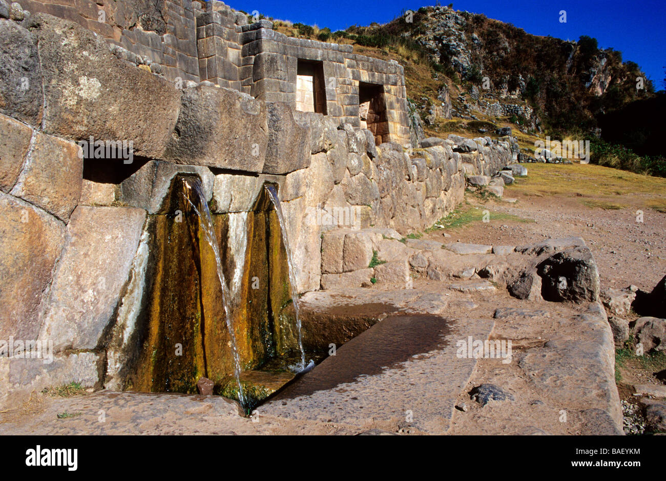 Ruins site of Tambo Machay  ( Baño del Inca ) near Cuzco Peru Stock Photo