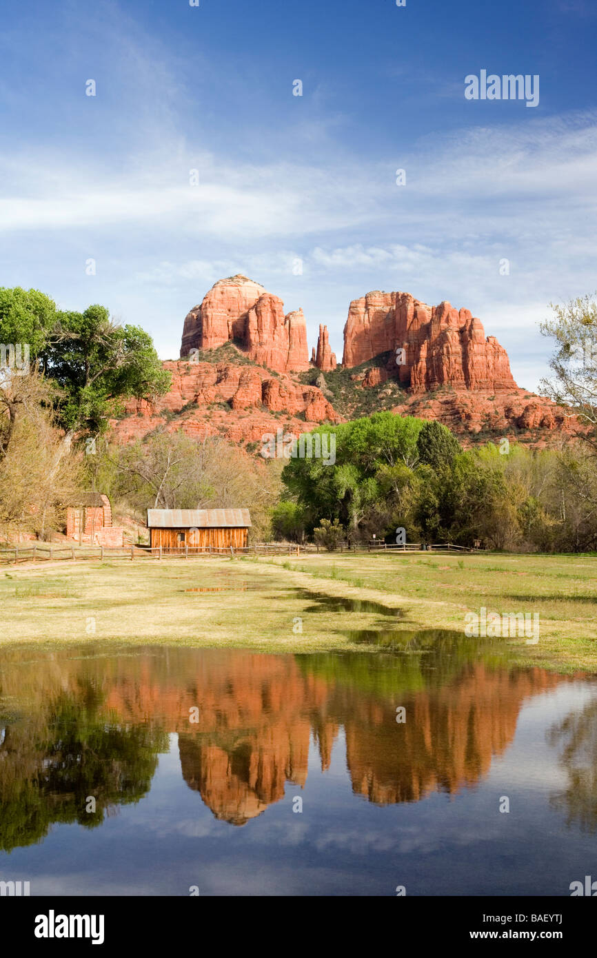 Reflections of Cathedral Rock at Crescent Moon Ranch Sedona, Arizona