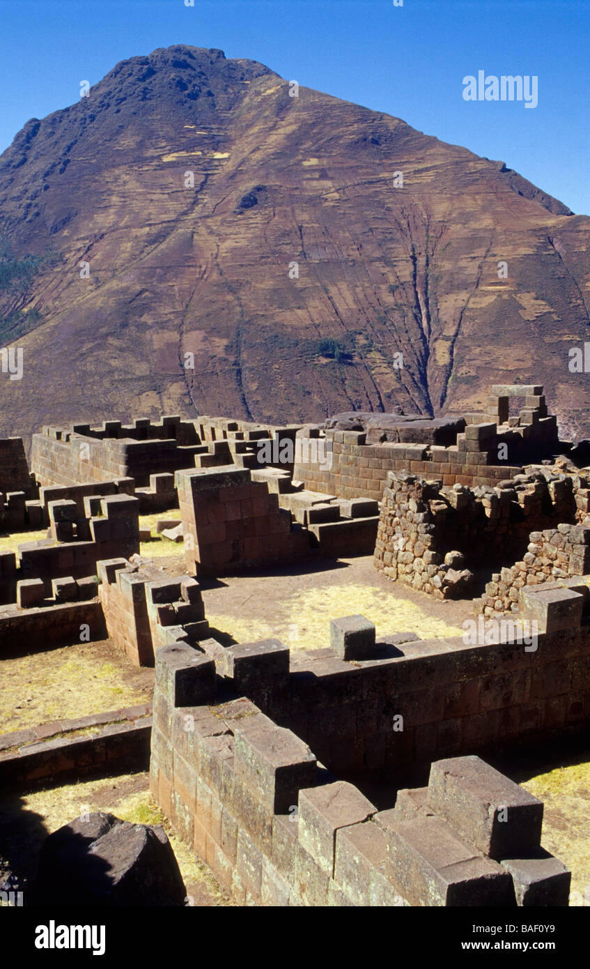 Pisac ruins Urubamba Valley Perú Stock Photo