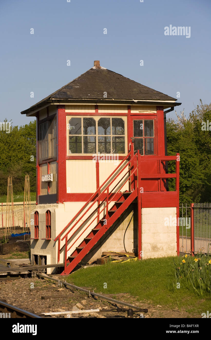 Nene valley railway signal box Stock Photo