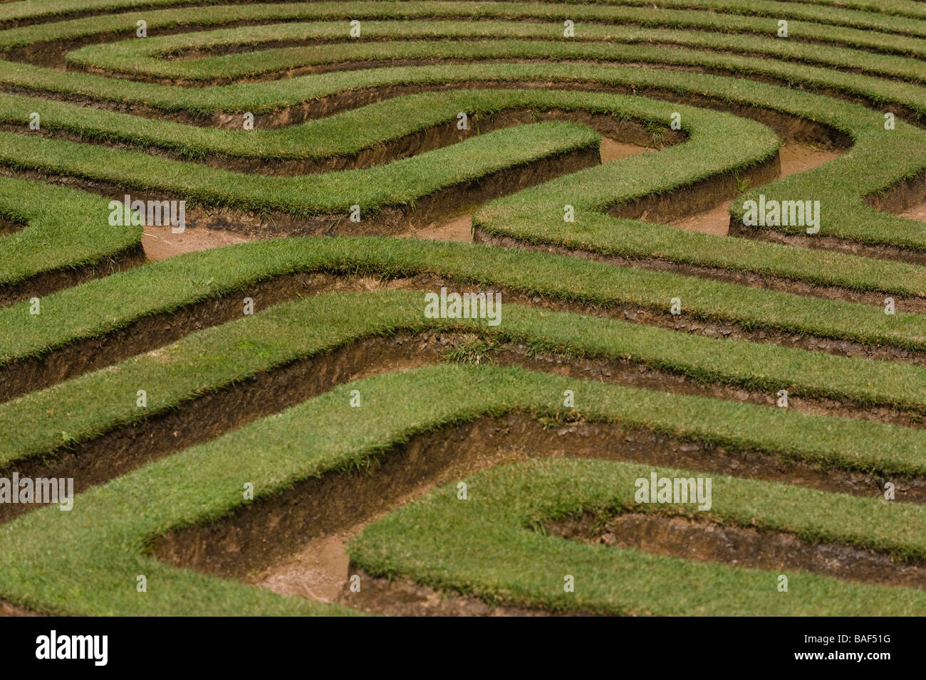 Lawn Maze, Cockington Green Gardens, Canberra, ACT, Australia Stock Photo