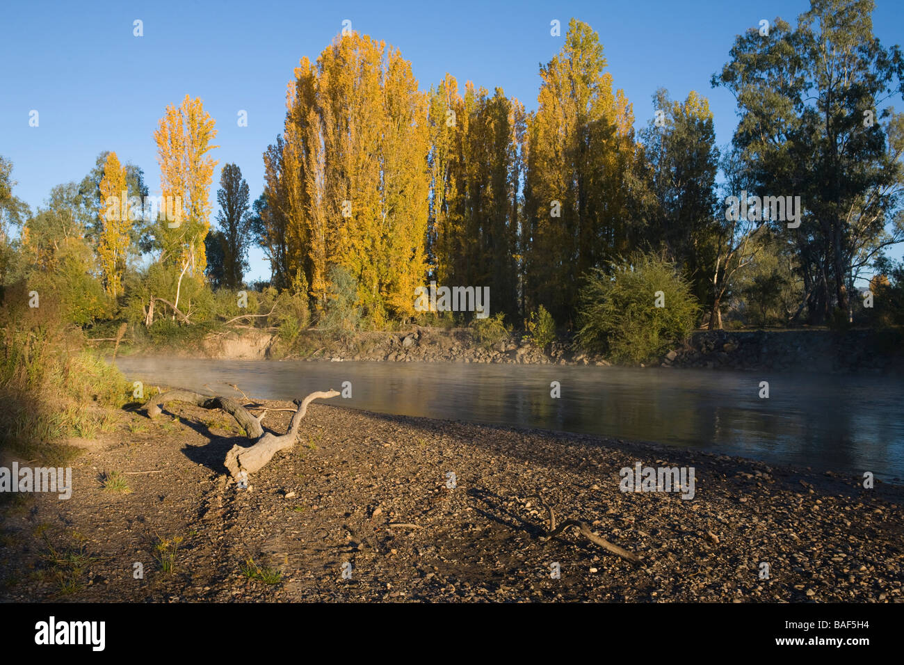 Gently flowing cold waters of the Tumut river, Tumut, New South Wales