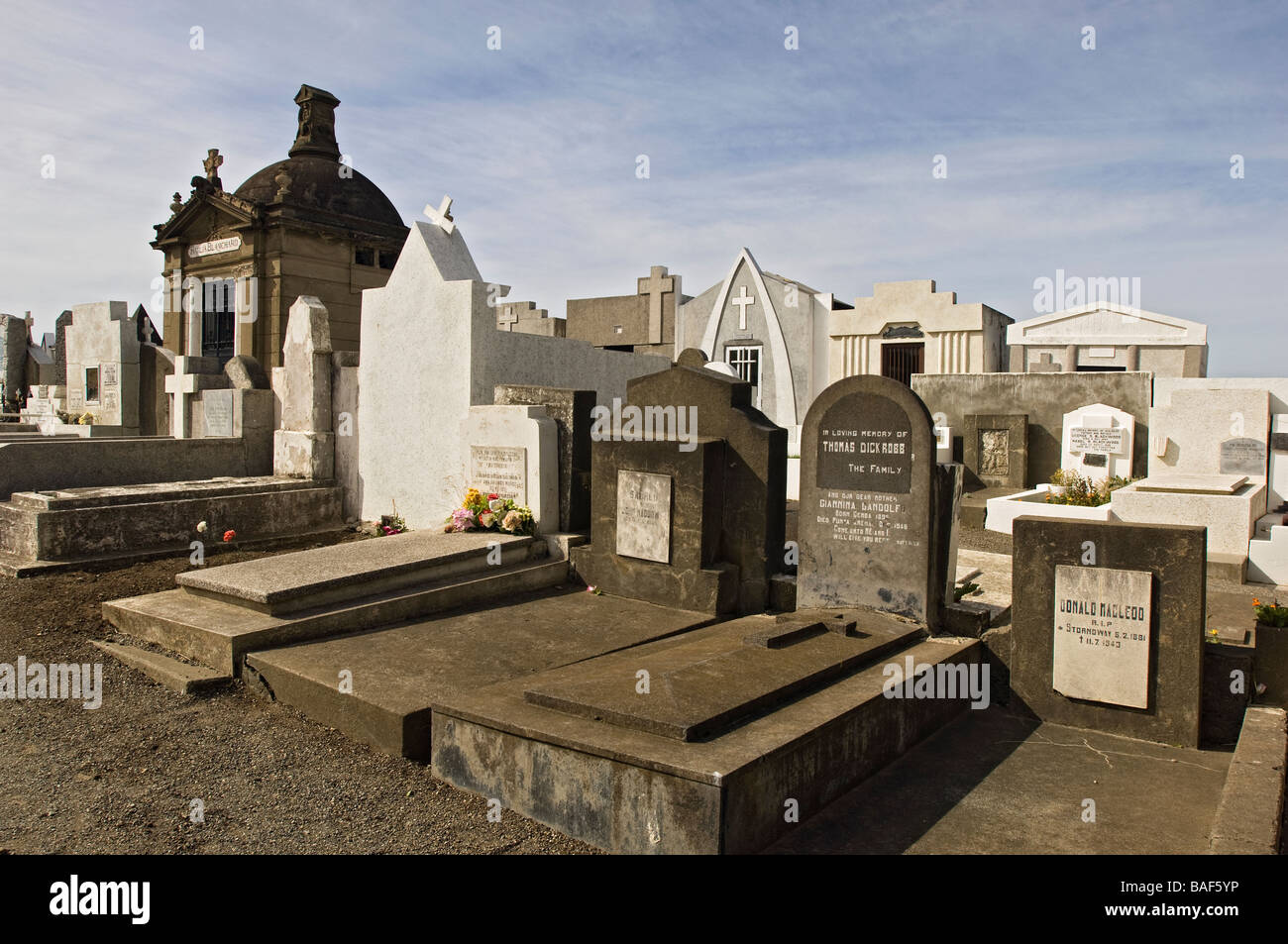 The Historic Municipal Cemetery in Punta Arenas, Chile, South America. Stock Photo