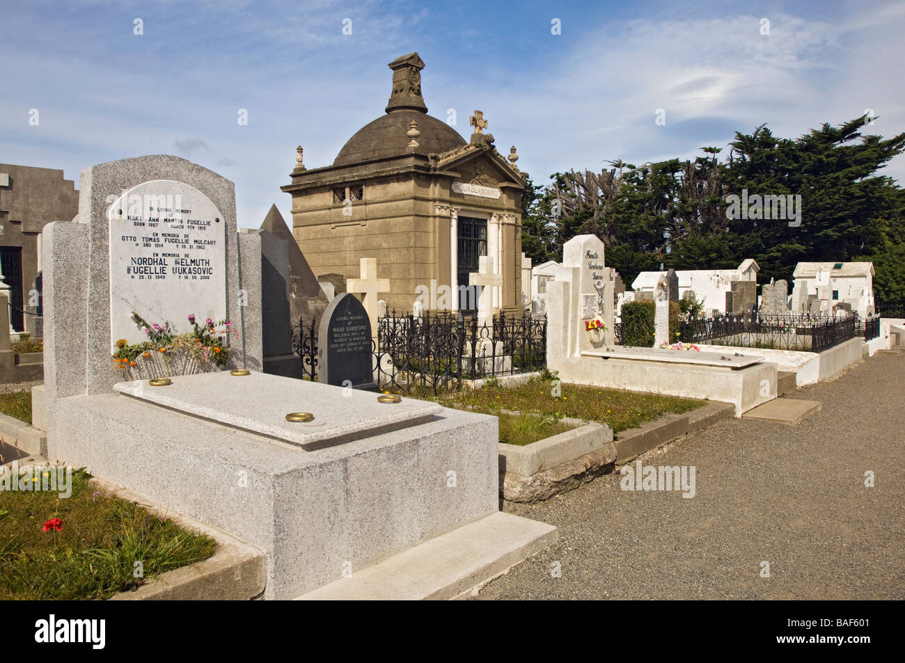 The Historic Municipal Cemetery in Punta Arenas, Chile, South America. Stock Photo