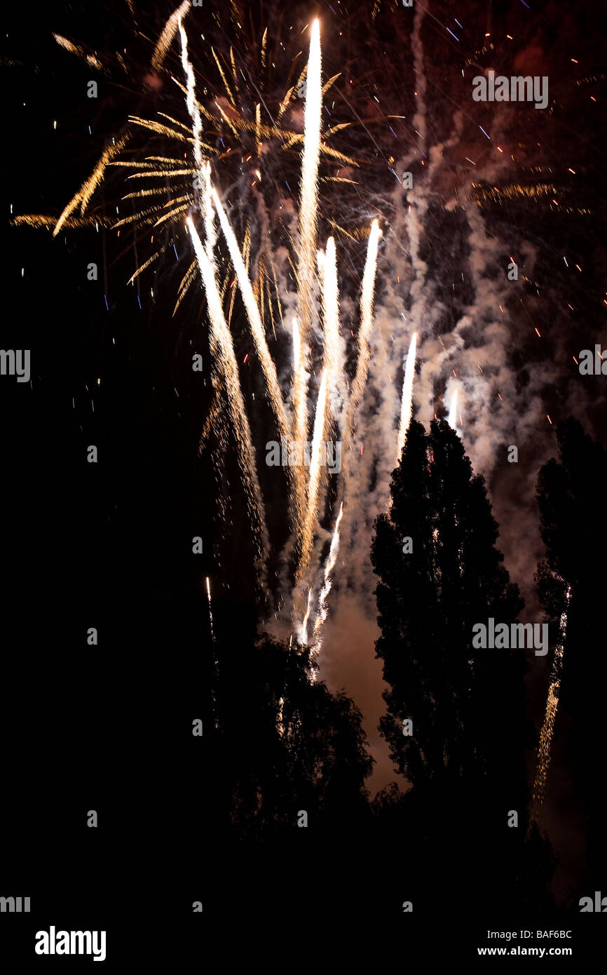 Fireworks, Beckets Park, Northampton, Northamptonshire, England, UK Stock Photo