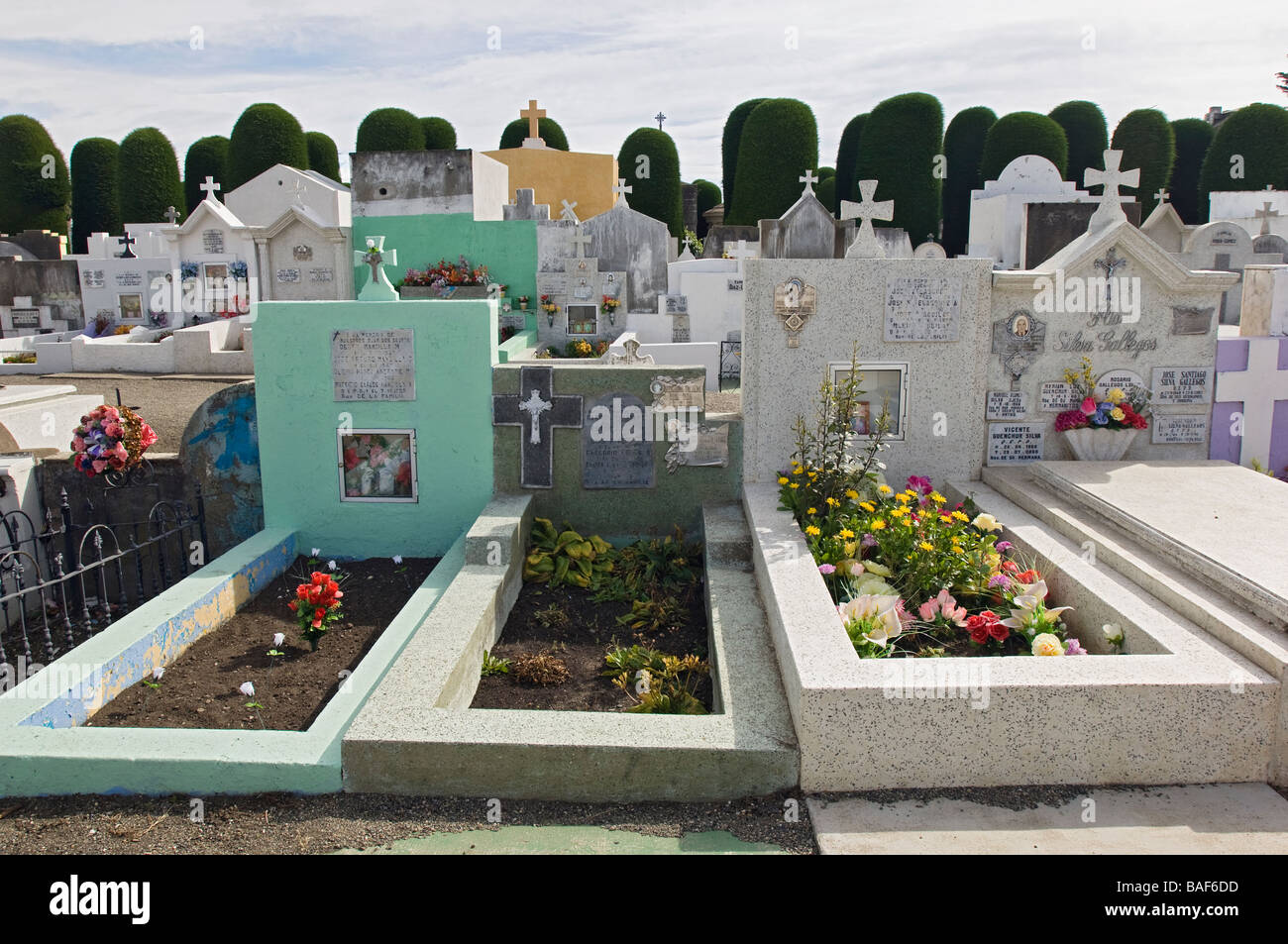 The Historic Municipal Cemetery in Punta Arenas, Chile, South America. Stock Photo