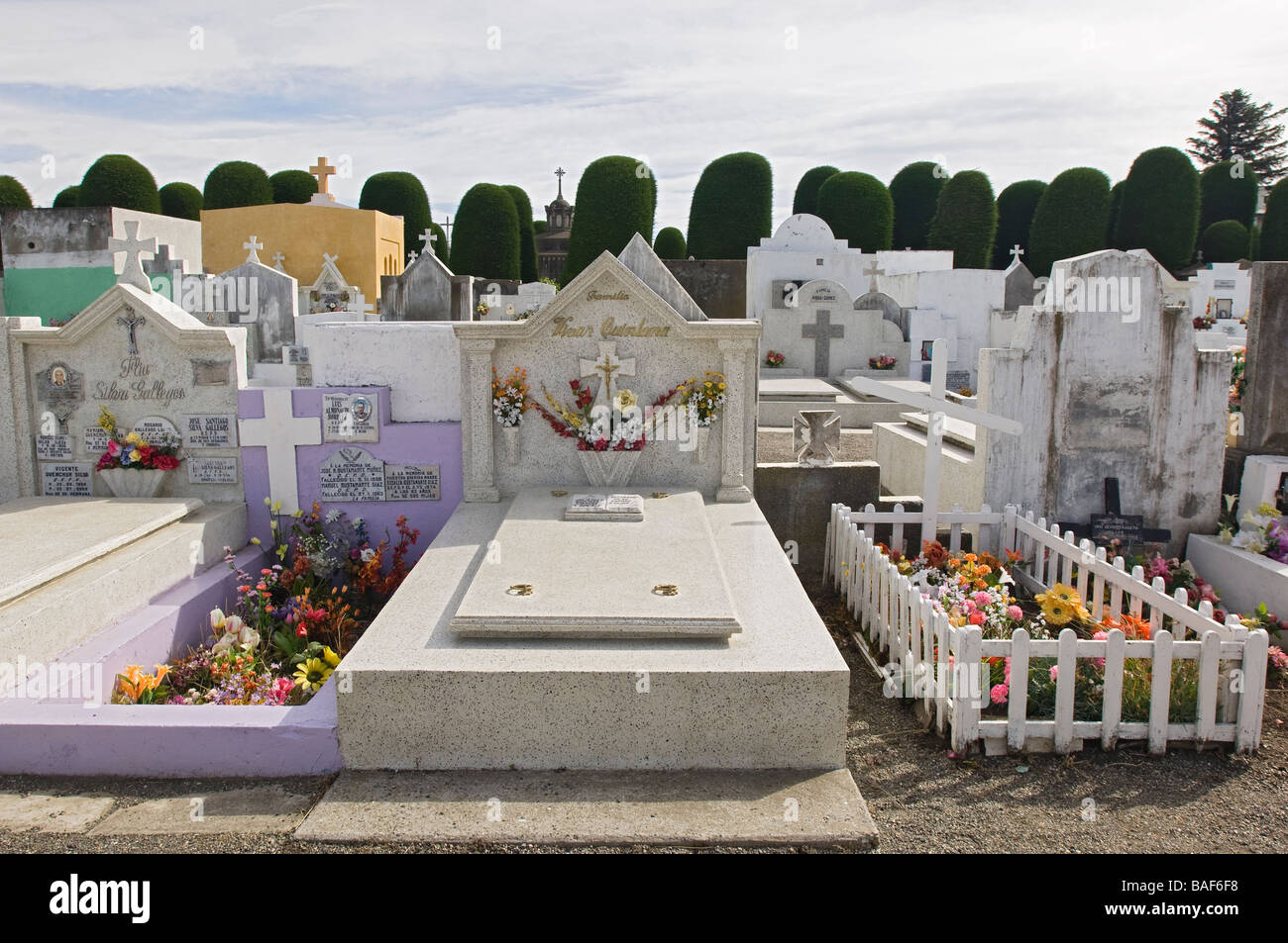 The Historic Municipal Cemetery in Punta Arenas, Chile, South America. Stock Photo